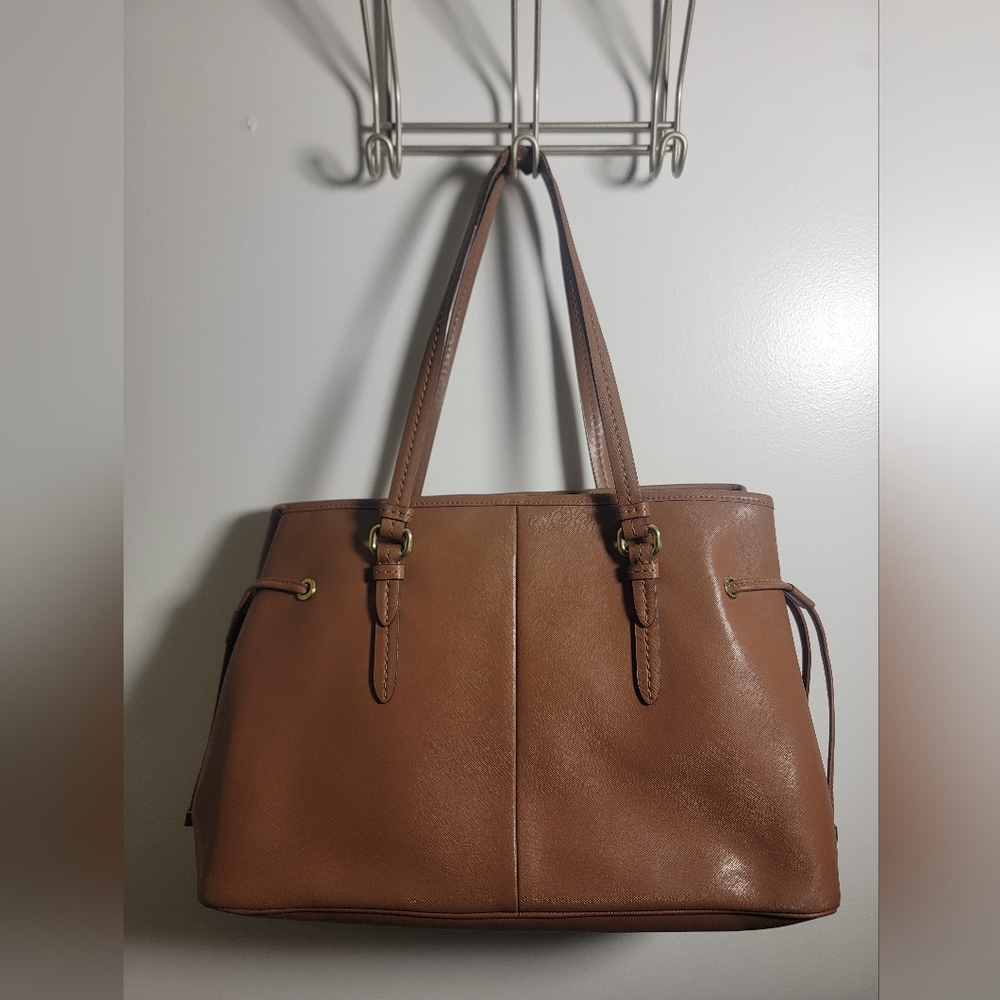 Vintage Coach Peyton Brown Leather Tote Bag - Picture 2 of 11